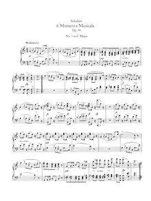 Partition complète, 6 Moments musicaux, Moments Musicaux, Moment Musical par Franz Schubert