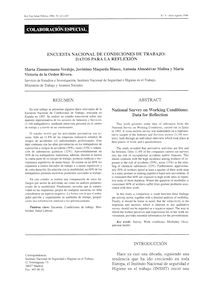 ENCUESTA NACIONAL DE CONDICIONES DE TRABAJO: DATOS PARA LA REFLEXIÓN (National Survey on Working conditions: Data for Reflection)