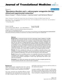 "Ejaculatory disorders and α1-adrenoceptor antagonists therapy: clinical and experimental researches"