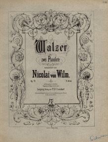Partition Cover Page (color), Waltz pour 2 Pianos, Op.72, Walzer für zwei Pianoforte, Op.72