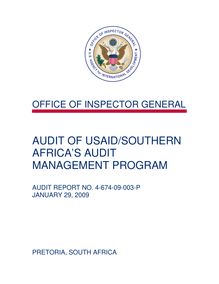  Audit of USAID Southern Africa’s Audit Management Program