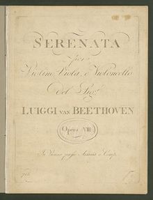 Partition parties complètes, Serenade pour corde Trio, Op.8, D major par Ludwig van Beethoven