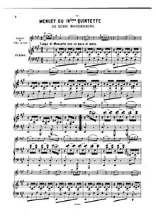 Partition de piano, 6 corde quintettes G.271-276, Boccherini, Luigi par Luigi Boccherini