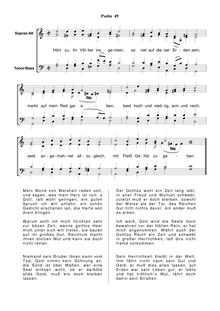 Partition Ps.49: Hört zu ihr Völker en gemein, SWV 146, Becker Psalter, Op.5