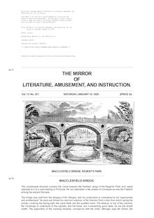 The Mirror of Literature, Amusement, and Instruction - Volume 13, No. 351, January 10, 1829