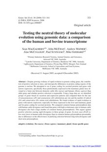 Testing the neutral theory of molecular evolution using genomic data: a comparison of the human and bovine transcriptome