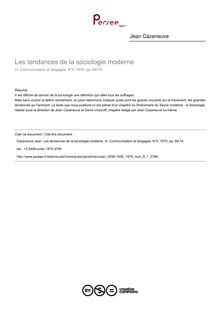 Les tendances de la sociologie moderne - article ; n°1 ; vol.5, pg 69-74