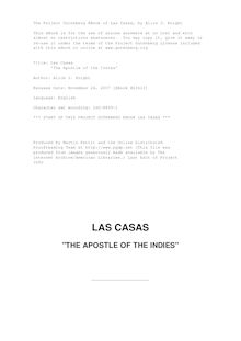 Las Casas -  The Apostle of the Indies 