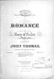 Partition complète et , partie, Romance, B♭ major, Thomas, John
