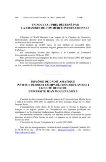 Diplôme de droit asiatique (Université Jean Moulin Lyon 3) - autre ; n°3 ; vol.58, pg 964-964