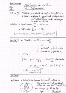 Résolution de problèmes de trigonométrie (arcs et secteurs)