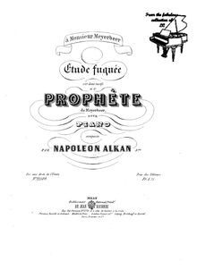 Partition complète, Etude fuguée sur deux motifs du Prophète, Alkan, Napoléon