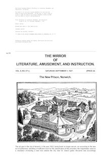 The Mirror of Literature, Amusement, and Instruction - Volume 10, No. 271, September 1, 1827