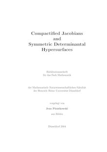Compactified Jacobians and symmetric determinantal hypersurfaces [Elektronische Ressource] / vorgelegt von Jens Piontkowski