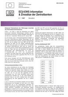 ECU-EWS Information & Zinssätze der Zentralbanken. 2 D 1997 Monatlich