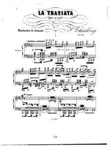 Partition complète, Fantasia on Verdi s  La Traviata , Op.78, Thalberg, Sigismond