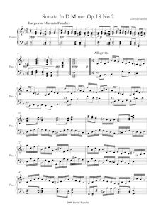 Partition complète, Piano Sonata No.5 en D minor, D minor, Hamlin, David