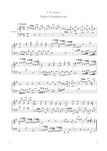 Partition complète, Partia à Cembalo solo, G major, Telemann, Georg Philipp