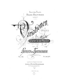 Score, Thema und Variationen, Op.86, Variationen, D moll, für Clavier zu vier Händen, von Heinrich von Herzogenberg. Op. 86.