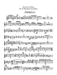 Partition trompette 1, 2 (C), en a Summer Garden, Delius, Frederick