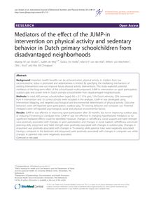 Mediators of the effect of the JUMP-in intervention on physical activity and sedentary behavior in Dutch primary schoolchildren from disadvantaged neighborhoods