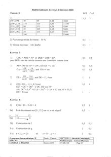 Corrige BEP ELECTROTECHIQUE Mathematiques  2000