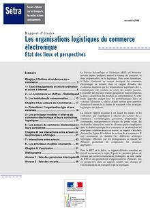 Les organisations logistiques du commerce électronique - Etat des ...