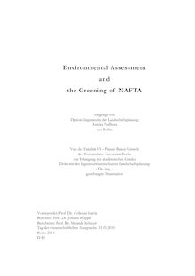 Environmental Assessment and the Greening of NAFTA [Elektronische Ressource] / Aranka Podhora. Betreuer: Johann Köppel