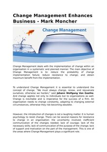 Change Management Enhances Business - Mark Moncher