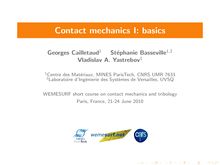 Contact mechanics I: basics