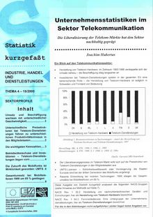 Statistik kurzgefaßt. Industrie, Handel und Dienstleistungen Nr. 19/2000. Unternehmensstatistiken im Sektor Telekommunikation