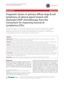 Prognostic factors in primary diffuse large B-cell lymphoma of adrenal gland treated with rituximab-CHOP chemotherapy from the Consortium for Improving Survival of Lymphoma (CISL)