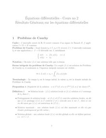 Equations differentielles Cours no Resultats Generaux sur les equations differentielles