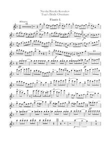 Partition flûte 1, 2, 3 (doubling Piccolo), pour Tsar s Bride, Царская Невеста ; Des Zarenbraut ; La fiancée du Tzar