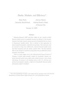 Banks Markets and Efficiency