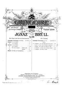 Partition complète, Gringoire, Op.66, Brüll, Ignaz