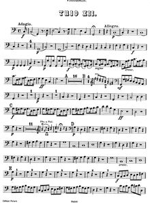 Partition de violoncelle, 3 Piano Trios, Hob.XV:3-5, C Major, F Major, G Major par Joseph Haydn