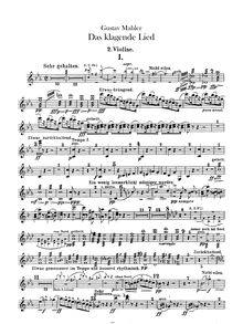 Partition violons II, Das Klagende Lied, Mahler, Gustav