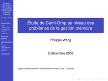 Étude de Caml-Gmp au niveau des problèmes de la gestion mémoire