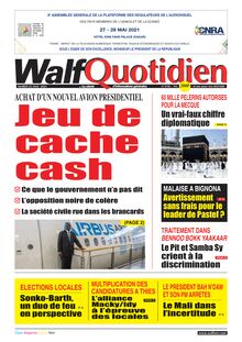 Walf Quotidien n°8748 - du mardi 25 mai 2021