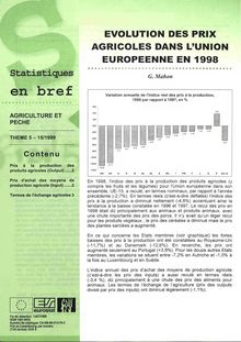 Évolution des prix agricoles dans l Union européenne en 1998