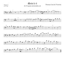 Partition ténor viole de gambe 2, basse clef, O quam metuendus est