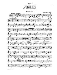 Partition cor, vent quintette, Op.11, Sobeck, Johann