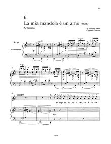 Partition complète, La mia mandola è un amo, Tosti, Francesco Paolo