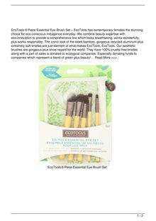 EcoTools 6 Piece Essential Eye Brush Set Beauty Review
