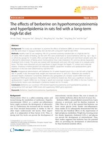 The effects of berberine on hyperhomocysteinemia and hyperlipidemia in rats fed with a long-term high-fat diet