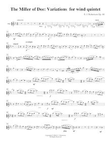Partition hautbois, Miller of Dee Variations, C minor, Robertson, Ernest John