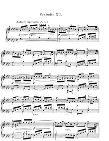 Partition Prelude et Fugue No.12 en F minor, BWV 857, Das wohltemperierte Klavier I