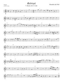 Partition ténor viole de gambe 2, octave aigu clef, madrigaux pour 5 voix par  Rinaldo del Mel par Rinaldo del Mel