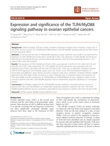 Expression and significance of the TLR4/MyD88 signaling pathway in ovarian epithelial cancers